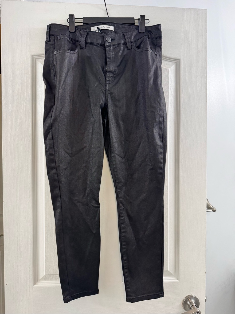 Women’s Black Coated Skinny Jeans - celebrity pink